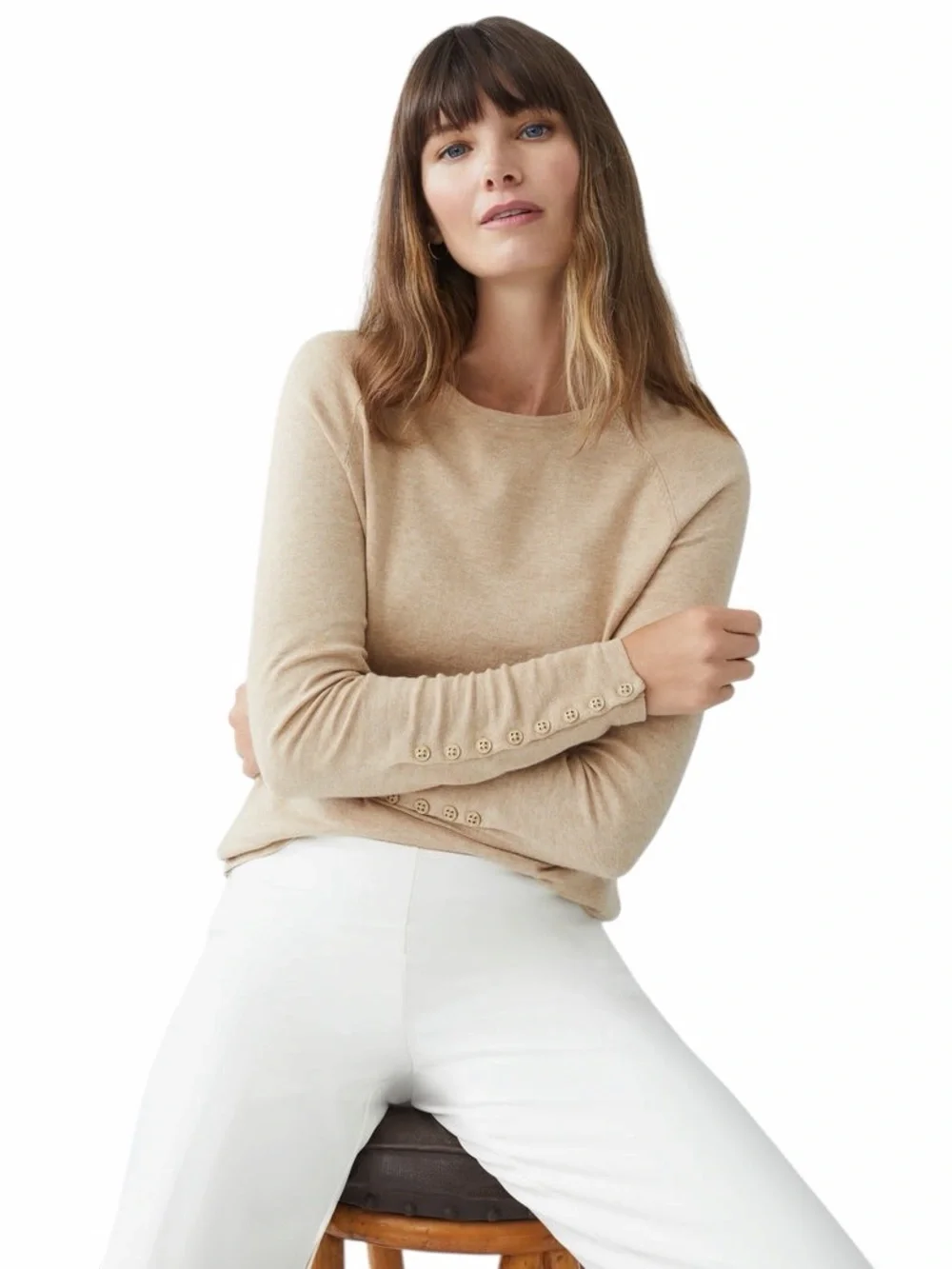 J. McLaughlin Beige Oatmeal Jamey Knit Sweater Womens S - Picture 1 of 9